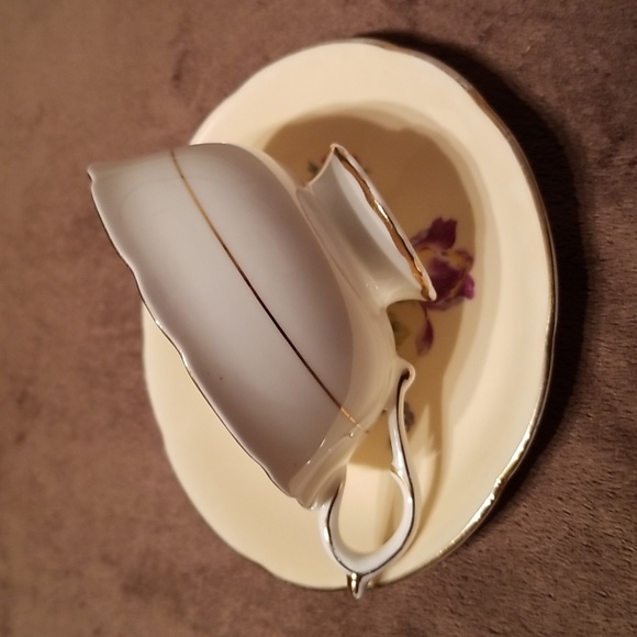 Vintage Paragon Bone China Teacup & Saucer Set Double Warrant / Peach, floral - Picture 15 of 17